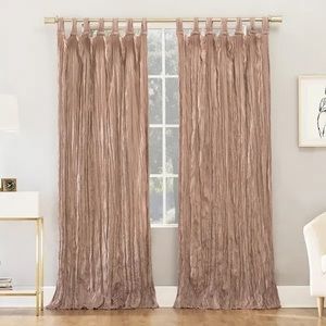 Pink velvet tab top curtains